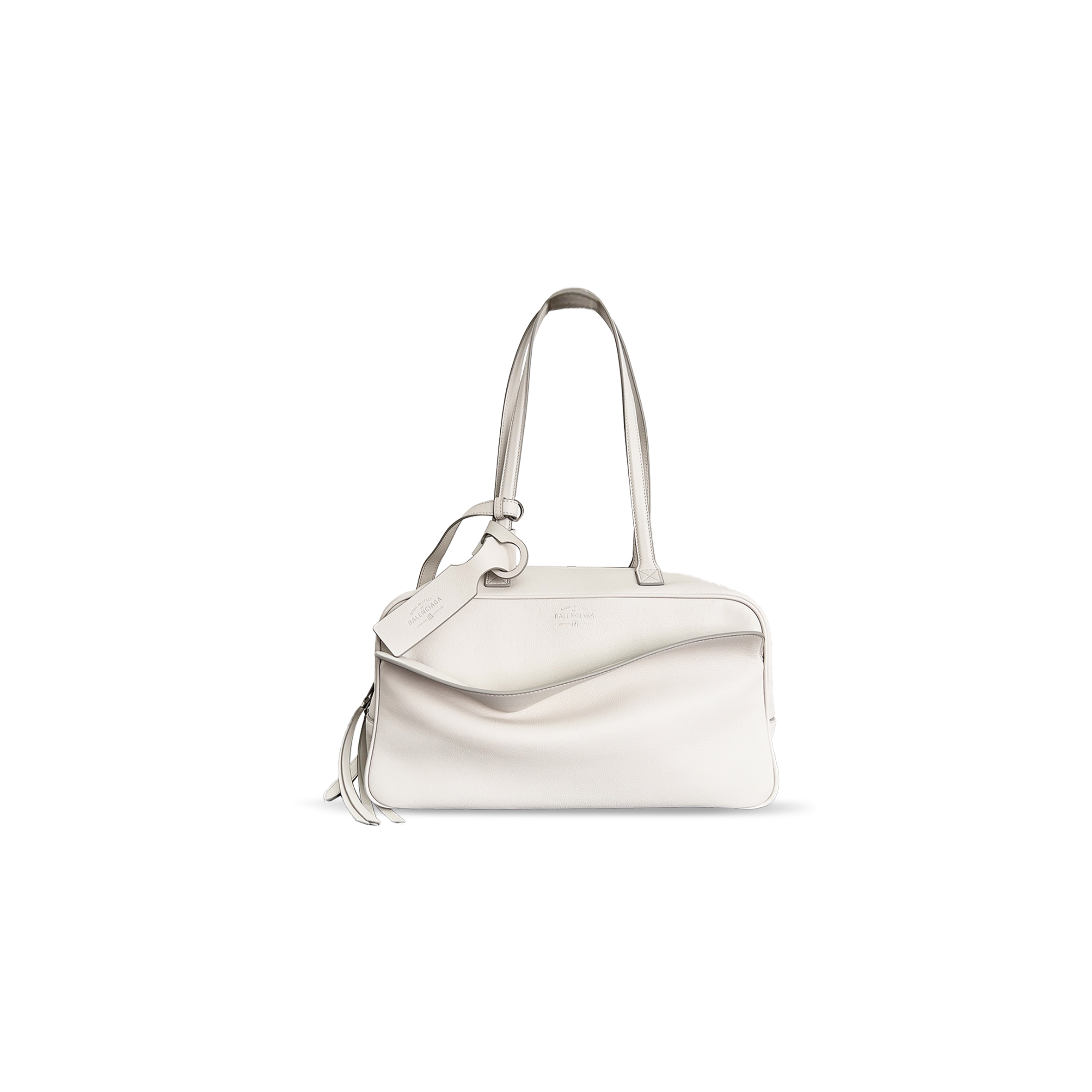 Ba*len*cia*ga women''s carrie bowling bag medium in white 8264252abnq4000 (35.8*18.7*16.5cm)